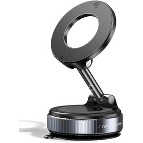 AXENTO Upgraded 360° Vacuum Magnetic Car Phone Holder for MagSafe [105+LBS Suction & 2800gf Magnetic Grip], Foldable Suction Cup Mount for iPhone 12/13/14/15/16 & Android, Car/Gym/Mirror in Saudi Arabia