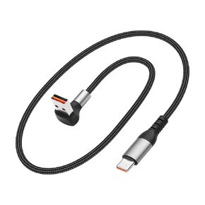 90 Degree USB to Type C Cable 6A Fast Charging USB A to USB C Charger Cord Nylon Braided USB-C Short Cable for Car Compatible with Laptop,Cellphone,Phone 16/15 1.64FT in Kuwait