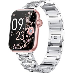 متوافق مع أحزمة الساعات الذكية AKUMAKA، مقاس 22 مم مجوهرات بلينغ دايموند معدنية أنيقة وحزام رياضي للرجال والنساء متوافق مع الساعة الذكية AKUMAKA G39، T90، 209DK in Kuwait