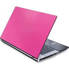 Skinit Decal Laptop Skin Compatible with Generic 16in Laptop (13.4in X 9.26in) - Pink Carbon Fiber Specialty Texture Material Design in Kuwait