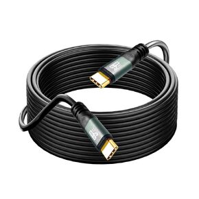 كابل USB C إلى C بطول 25 قدم، 100 وات 4K60 هرتز USB Type C GEN2x2 (بيانات usb3.1)، إخراج فيديو من النوع C من USB3.2/ USB4.0 شحن ومزامنة سريع لشاشة Xreal MacBook Pro iPad Pro iPhone 15-16-17 Pro المحمولة in Kuwait