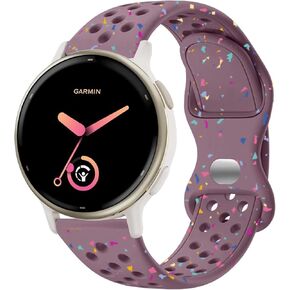 ViCRiOR Watch Bands Compatible with Garmin Vivoactive 6/Vivoactive 5/Vivoactive 3/Venu Sq 2/Forerunner 55/165/245, 20mm Soft Silicone Eco-Friendly Breathable Replacement Strap for Women Men in Kuwait
