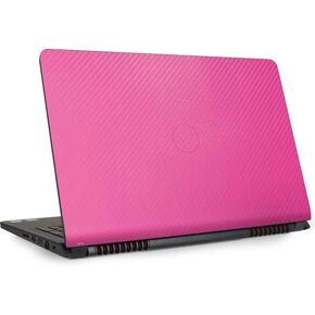 غلاف كمبيوتر محمول من Skinit متوافق مع الطراز Inspiron 15 و1545 - تصميم مواد نسيجية متخصصة من ألياف الكربون الوردية المرخصة رسميًا in Kuwait