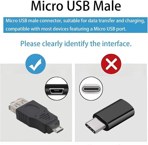 4 قطع USB2.0 أنثى إلى موصل Micro USB ذكر، محول من النوع A إلى Micro OTG لمحرك الفلاش ولوحة المفاتيح والماوس - متوافق مع هواتف Android والأجهزة اللوحية القديمة (أسود) in Kuwait