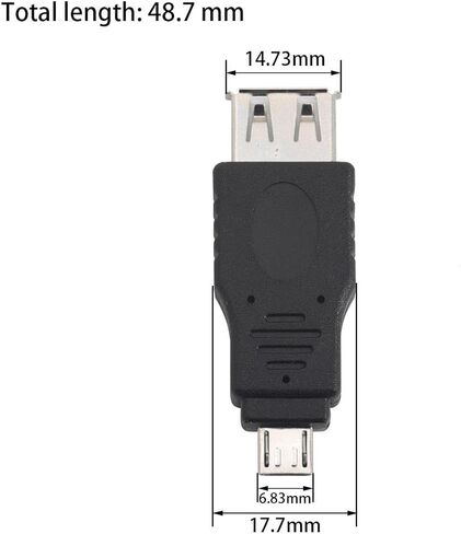 4 قطع USB2.0 أنثى إلى موصل Micro USB ذكر، محول من النوع A إلى Micro OTG لمحرك الفلاش ولوحة المفاتيح والماوس - متوافق مع هواتف Android والأجهزة اللوحية القديمة (أسود) in Kuwait