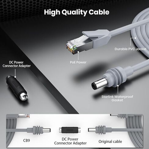 XTAR RJ45 to DC5521 Cable, Perfectly Compatible with Starlink Mini, Your New and Convenient Upgrade Option! in Saudi Arabia