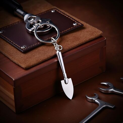Silver Mini Shovel Tool Keychain,Shovel Keyring Pendant,Wrench Keychain Spanner,Novelty Shovel Repair Tools,Multitool Keychains Gift for Men Women in Saudi Arabia