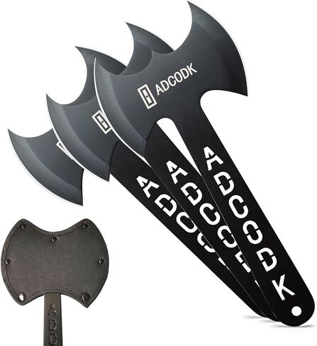 Throwing Axes and Tomahawks with Black Coated Letter Handle 11 inch Full Tang Double Bit Throwing Axe Set with Sheath, Viking Axe Throwing Game for Recreation and Competition in Saudi Arabia