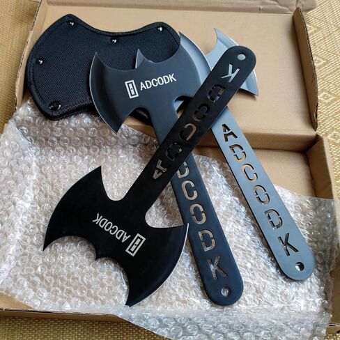 Throwing Axes and Tomahawks with Black Coated Letter Handle 11 inch Full Tang Double Bit Throwing Axe Set with Sheath, Viking Axe Throwing Game for Recreation and Competition in Saudi Arabia