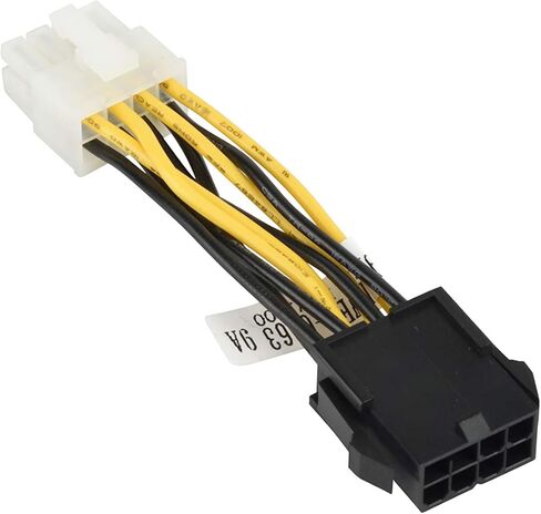 كابل سوبر مايكرو CBL-PWEX-0663 5 سم PCIe 8 Pin BK إلى CPU 8 Pin WH محول الطاقة in Saudi Arabia