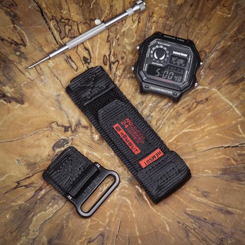 HEMSUT 18mm Quick Release Nylon Watch Band for G-Shock Compatible with Casio G-Shock AE/F/W Series (AE-1200, F-91W, W-735H, DW-H5600), Super Rugged Military Style Replacement Strap (Premium Seatbelt Nylon)​ in Saudi Arabia
