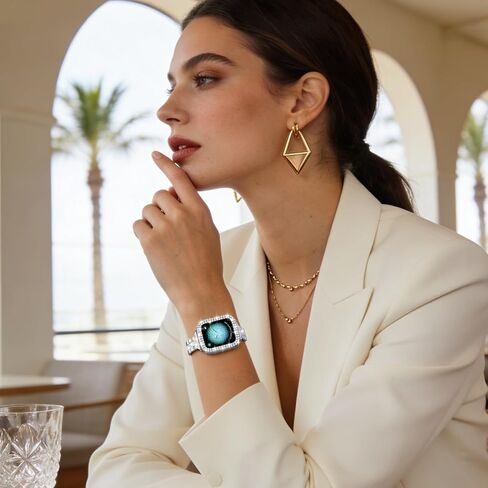 Thin Metal Band Compatible with Apple Watch Bands for Women 40mm 44mm 38mm 41mm 42mm 45mm, Jewelry Metal Strap with 2 Bling PC Protective Case for iWatch Series 11 10 9 8 7 6 5 4 SE Ultra3 2 1 in Saudi Arabia