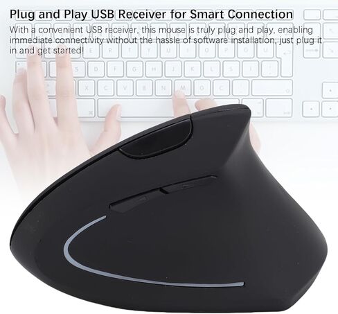 Goshyda 2.4G ماوس رأسي مريح، ماوس USB ضوئي لاسلكي مع 800/1200/1600 نقطة في البوصة، وحدة تحكم في مؤشر اليد اليمنى لألعاب العمل المكتبي in Kuwait
