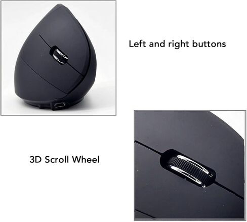 Goshyda 2.4G ماوس رأسي مريح، ماوس USB ضوئي لاسلكي مع 800/1200/1600 نقطة في البوصة، وحدة تحكم في مؤشر اليد اليمنى لألعاب العمل المكتبي in Kuwait