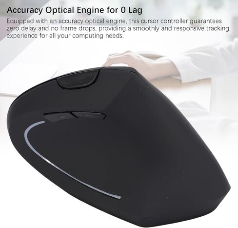 Goshyda 2.4G ماوس رأسي مريح، ماوس USB ضوئي لاسلكي مع 800/1200/1600 نقطة في البوصة، وحدة تحكم في مؤشر اليد اليمنى لألعاب العمل المكتبي in Kuwait