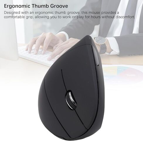 Goshyda 2.4G ماوس رأسي مريح، ماوس USB ضوئي لاسلكي مع 800/1200/1600 نقطة في البوصة، وحدة تحكم في مؤشر اليد اليمنى لألعاب العمل المكتبي in Kuwait
