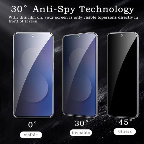 Privacy Screen Protector for Samsung Galaxy S25 FE, Shatterproof Tempered Glass Accessories, Anti Spy Tempered Glass Film, Case Friendly Ultra Resistant 9H Hardness Anti-Glare HD Black -3 Pack in Saudi Arabia