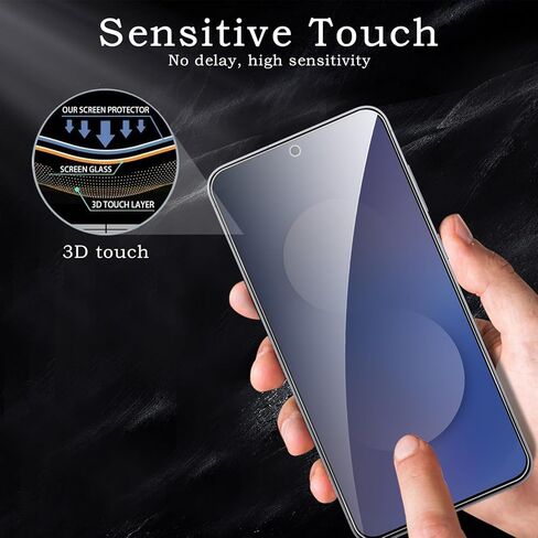 Privacy Screen Protector for Samsung Galaxy S25 FE, Shatterproof Tempered Glass Accessories, Anti Spy Tempered Glass Film, Case Friendly Ultra Resistant 9H Hardness Anti-Glare HD Black -3 Pack in Saudi Arabia