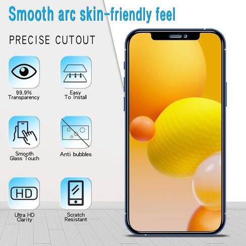 Slanku [3 Pack Privacy Screen Protector for iPhone 12, 12 Pro Tempered Glass Film, Anti-Spy, Full Coverage, Case Friendly in Saudi Arabia