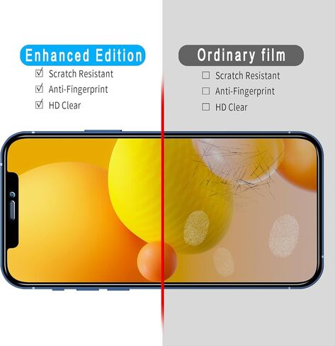 Slanku [3 Pack Privacy Screen Protector for iPhone 12, 12 Pro Tempered Glass Film, Anti-Spy, Full Coverage, Case Friendly in Saudi Arabia