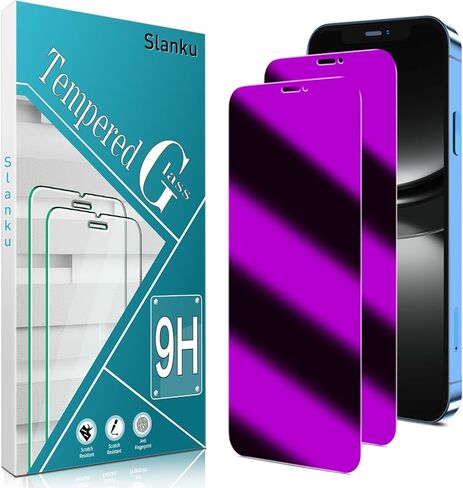 Slanku [3 Pack Privacy Screen Protector for iPhone 12, 12 Pro Tempered Glass Film, Anti-Spy, Full Coverage, Case Friendly in Saudi Arabia
