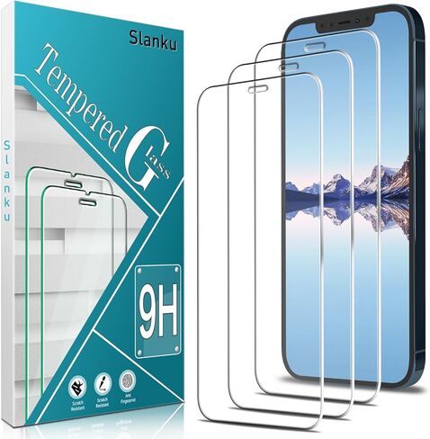 Slanku [3 Pack Privacy Screen Protector for iPhone 12, 12 Pro Tempered Glass Film, Anti-Spy, Full Coverage, Case Friendly in Saudi Arabia