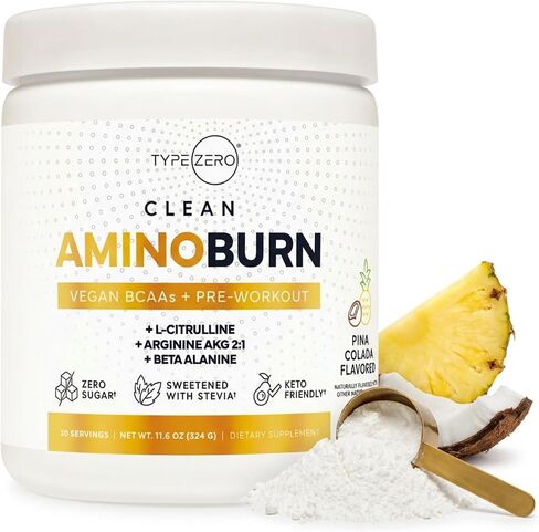Type Zero AminoBurn - Vegan Amino Acids Energy Pre Workout Drink for Women/Men (Watermelon) Sugar-Free Energy Drink Powder & Amino Acids Supplement - Natural Preworkout Energy in Saudi Arabia