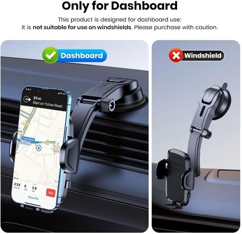 Car Phone Holder Mount, Upgraded Handsfree Stand, Phone Holder for Car Dashboard, Thick Case Friendly for All Smartphones in Saudi Arabia