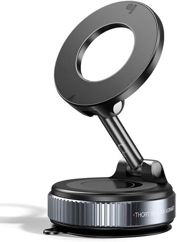 AXENTO Upgraded 360° Vacuum Magnetic Car Phone Holder for MagSafe [105+LBS Suction & 2800gf Magnetic Grip], Foldable Suction Cup Mount for iPhone 12/13/14/15/16 & Android, Car/Gym/Mirror in Saudi Arabia