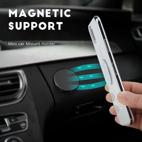 Mini Universal Magnet for Car Metal Magnetic Phone Holder for Car Dash Magnetic Cars Mount Holder,Black in Saudi Arabia
