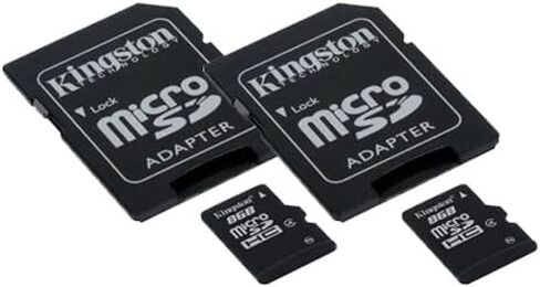بطاقة ذاكرة الكاميرا الرقمية Vtech Kidizoom Action Cam 2 × 8 جيجابايت بطاقة ذاكرة microSDHC مع محول SD (عبوتان) in Saudi Arabia