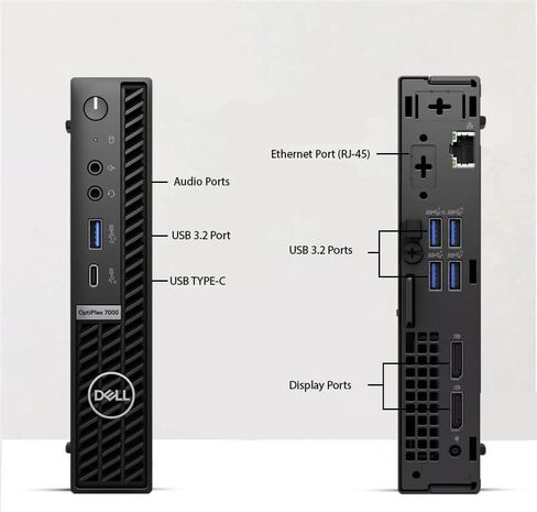 Dell OptiPlex 7000 Tiny Desktop PC - Intel Core i5-12th Gen - 16GB RAM - 1TB SSD - New 24-in LED Monitor - Wireless KB & M - WiFi - Windows 11 Pro - Mini PC for Business, Office, Home (Renewed) in Saudi Arabia