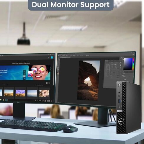 Dell OptiPlex 7000 Tiny Desktop PC - Intel Core i5-12th Gen - 16GB RAM - 256GB SSD - 22-in LED Monitor - Built-in WiFi - Windows 11 Pro - Display Ports - Mini PC for Business, Office, Home (Renewed) in Saudi Arabia
