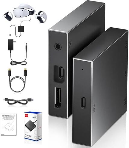 PC Adapter for VR2 Headset — Connect VR2 to Windows PC for SteamV, Stable Signal Conversion, Expand V Game Library, Includes DP DisplayPort Cable, Premium Heat-Efficient Build in Saudi Arabia