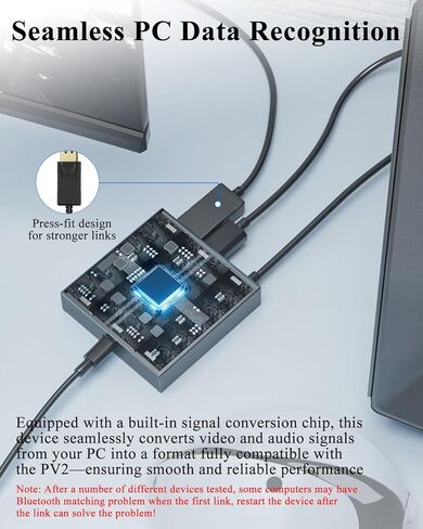 PC Adapter for VR2 Headset — Connect VR2 to Windows PC for SteamV, Stable Signal Conversion, Expand V Game Library, Includes DP DisplayPort Cable, Premium Heat-Efficient Build in Saudi Arabia