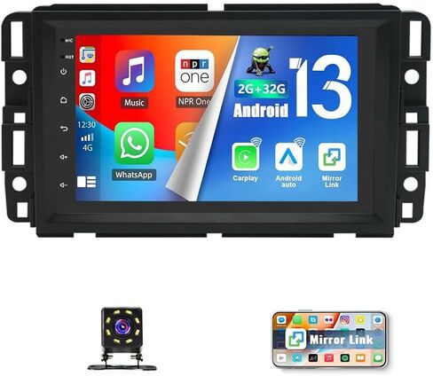 7" Wireless Double Din Car Stereo Radio for 2007 2008 2009 Saturn Sky with Carplay/Android Auto,GPS Nav/Bluetooth/WiFi/FM/8 LED Backup Camera/2+32G in Saudi Arabia