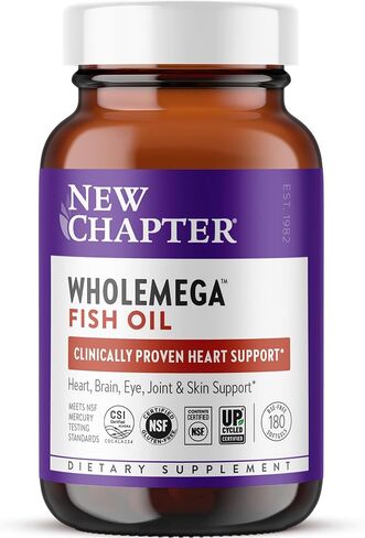 New Chapter Wholemega Whole Fish Oil, 180 Softgels . 1000mg in Saudi Arabia