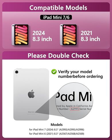 حافظة لوحة مفاتيح شفافة لجهاز iPad Mini 7 A17 Pro(2024) وMini 6 (2021) 8.3 بوصة، لوحة مفاتيح لاسلكية بإضاءة خلفية بـ 7 ألوان مع لوحة لمس، حامل دوار 360 درجة، حامل أقلام لجهاز iPad mini الجيل السابع/السادس، وردي in Kuwait
