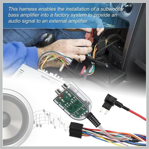 Car Add an Amp Amplifier Adapter Interface to Radio System for Chevrolet Silverado 2007-2013 with Blue Extension Wire Fuse Replacement Car Parts in Kuwait
