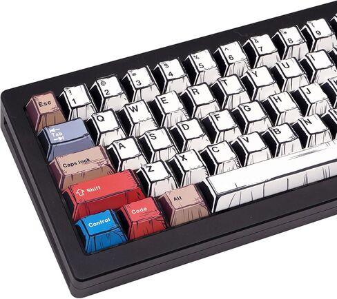 مجموعة Sweet Manga Keycap، ملف تعريف Cherry، مادة PBT، 5 أغطية مفاتيح مخصصة بسيطة للتسامي على الجوانب للوحة مفاتيح الألعاب الميكانيكية، 153 مفتاحًا in Saudi Arabia