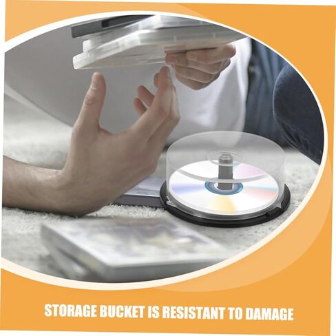 Ciieeo 4 قطعة Cd Dvd كعكة صندوق المغزل عمود بلاستيكي حاوية تخزين فارغة لمدة 25 قرص صندوق تخزين تنظيف الربيع in Kuwait