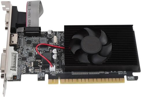 بطاقة رسومات Tangxi GT610، بطاقة فيديو 2G DDR3 منخفضة الحجم مع مروحة تبريد، واجهة DVI VGA HDMI، PCI Express X16 2.0 64 بت لسطح المكتب in Kuwait