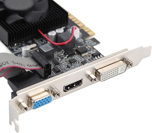 بطاقة رسومات Tangxi GT610، بطاقة فيديو 2G DDR3 منخفضة الحجم مع مروحة تبريد، واجهة DVI VGA HDMI، PCI Express X16 2.0 64 بت لسطح المكتب in Kuwait