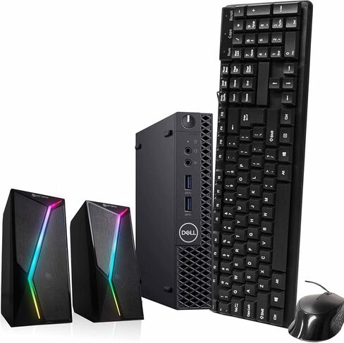 Dell Optiplex 3060 Mini PC | Windows 11 Pro | Intel i5-8500 | 8GB RAM + 250GB SSD | 5G WiFi + BT | Micro Desktop Computer | Keyboard + Mouse | RGB Speakers (Renewed) in Saudi Arabia
