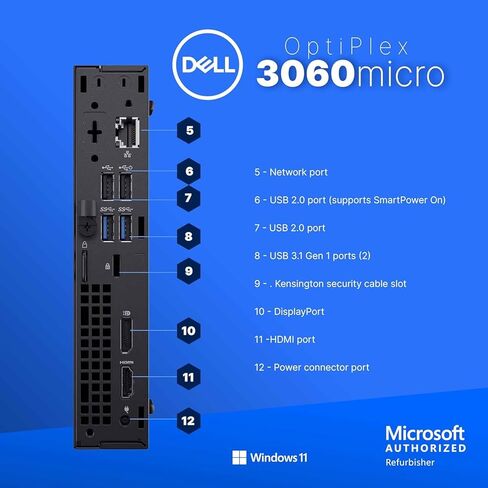 Dell Optiplex 3060 Mini PC | Windows 11 Pro | Intel i5-8500 | 8GB RAM + 250GB SSD | 5G WiFi + BT | Micro Desktop Computer | Keyboard + Mouse | RGB Speakers (Renewed) in Saudi Arabia