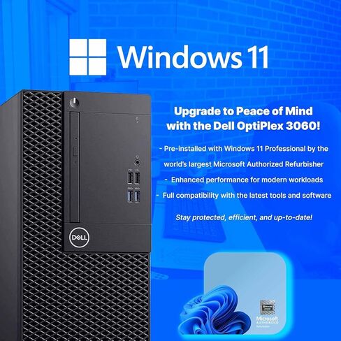 Dell Optiplex 3060 Mini PC | Windows 11 Pro | Intel i5-8500 | 8GB RAM + 250GB SSD | 5G WiFi + BT | Micro Desktop Computer | Keyboard + Mouse | RGB Speakers (Renewed) in Saudi Arabia