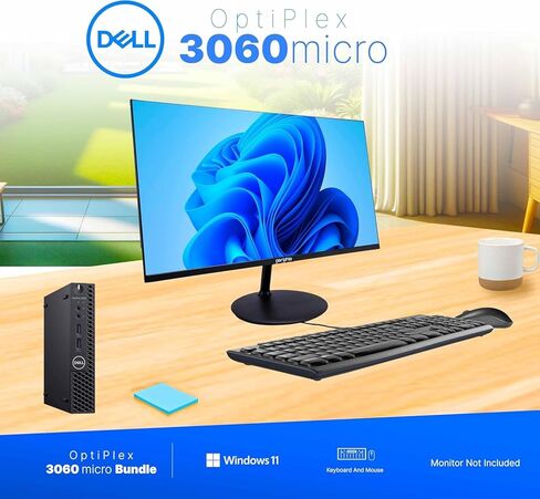 كمبيوتر ديل اوبتيبلكس 3060 ميني | ويندوز 11 برو | إنتل i5-8500 | 8 جيجا رام + 250 جيجا اس اس دي | 5G واي فاي + بي تي | كمبيوتر مكتبي مايكرو | لوحة المفاتيح + الماوس (متجدد) in Saudi Arabia