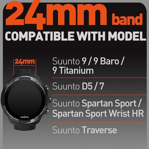 LYSANDRA متوافق مع سوار ساعة SUUNTO 9/9 Baro/9 تيتانيوم، حزام رياضي من النايلون 24 مم مع تصميم منسوج لسلسلة SUUNTO Spartan / D5 / D7 الذكية in Kuwait