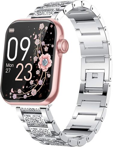 متوافق مع أحزمة الساعات الذكية AKUMAKA، مقاس 22 مم مجوهرات بلينغ دايموند معدنية أنيقة وحزام رياضي للرجال والنساء متوافق مع الساعة الذكية AKUMAKA G39، T90، 209DK in Kuwait