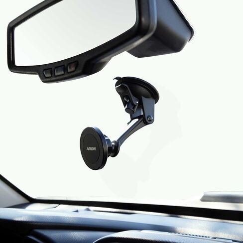 ARKON Mounts حامل هاتف مغناطيسي مع حامل بالشفط، مغناطيس نيوديميوم قوي، حامل شفط للزجاج الأمامي والشرطة، دوران 360 درجة لسهولة تحديد المواقع، لهاتف iPhone، Galaxy، والمزيد in Kuwait
